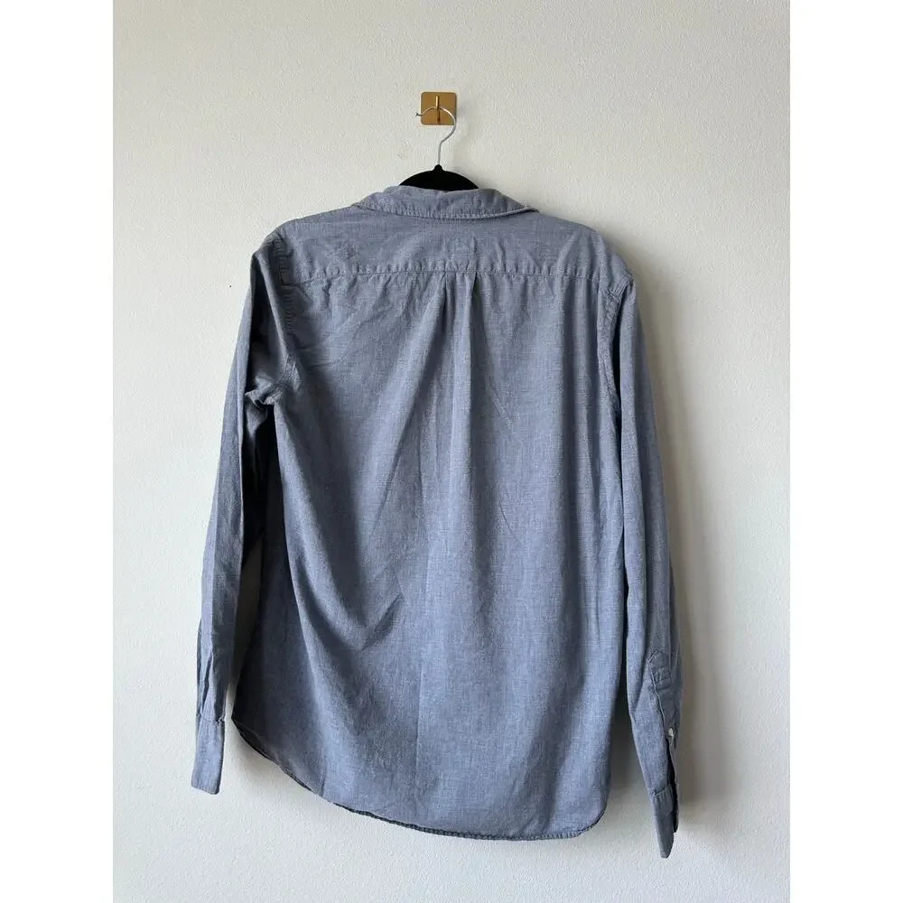 J.Crew Men’s Slim Fit Secret Wash Blue Chambray Button Down Shirt Coastal M